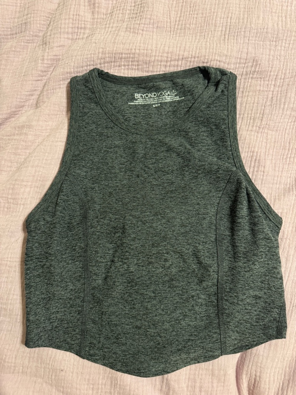 Beyond Yoga Dark Heather Gray Cropped Tank